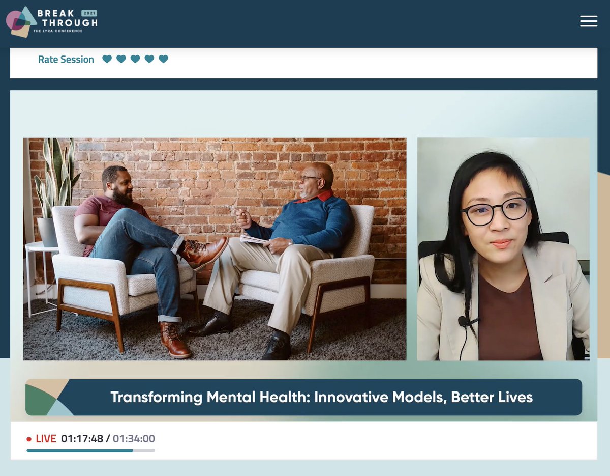 Blending therapy sessions with 'between-session work' with patients is transformative to help members clinically improve more quickly says @LyraHealth's CMO, and something that traditional insurance models don't support. #psychology #psychologist #CBT #blendedcare #mentalhealth