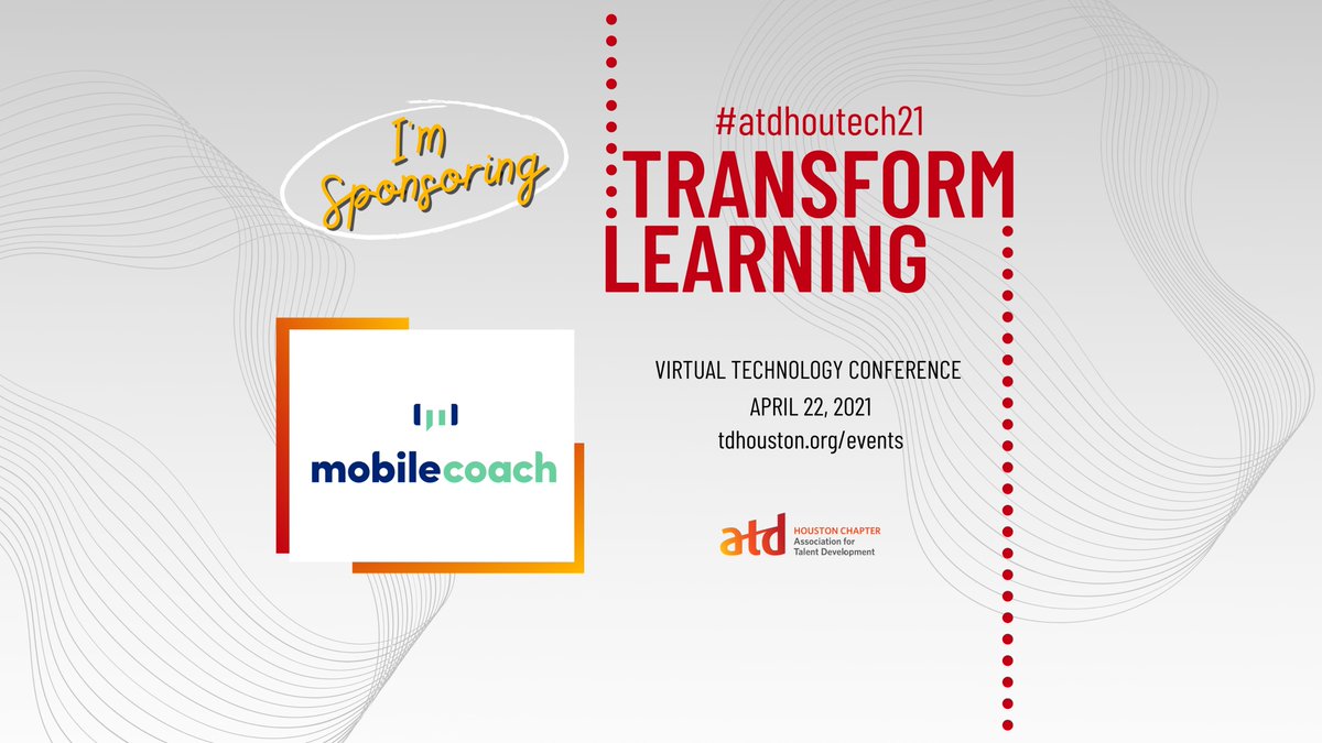 We're excited to be sponsoring #ATDHouTech21

Don't miss out on this amazing learning opportunity. Use our special discount code “ATDHouMobilecoach” for $50 registration through 4/16