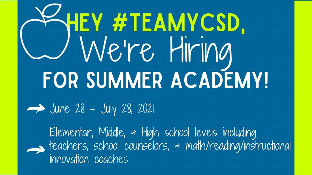 It is going to be a great summer, #teamYCSD! Click the link 🔗 to apply ats3.atenterprise.powerschool.com/ats/job_board?…