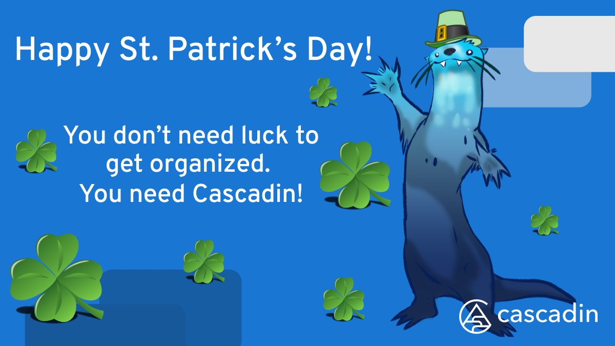CascadinSaaS's tweet image. You don&apos;t need luck to get organized. You need Cascadin! Start organizing in 10 minutes or less with your 30-day free trial - cascadin.com/free-trial/?ut… 

#SimpleProjectManagement #SimpleSoftware #HappyStPatricksDay #GetOrganized #Track #ToDos #Document #Montana