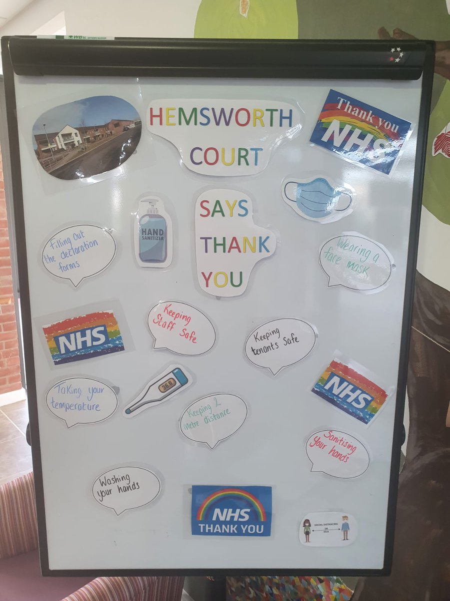 HousingBelfast's tweet photo. New tenant appreciation board installed at the entrance of #Hemsworthcourt to say "Thank you" to all our frontline workers, families and friends for doing all they do to keep our wonderful tenants and staff safe!
#Belfast #dementia #supportedhousing 
@BelfastTrust @RadiusHousing https://t.co/q0kW6sHLLs