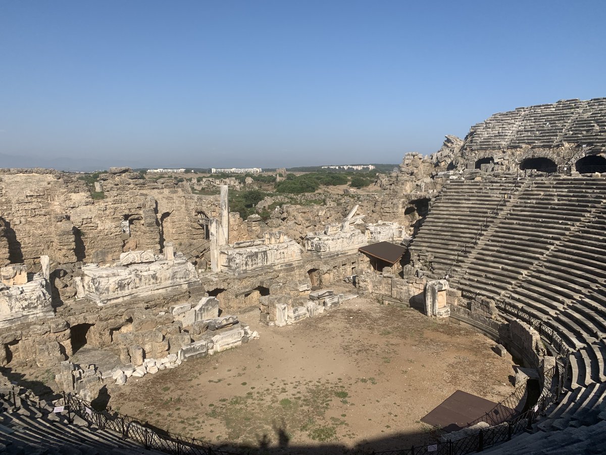 10. The 2nd century AD Side theatre is in the Roman style, built on barrel-vaulted substructures. It hosted gladiatorial shows and later was converted into an open air church. Our visit was enlivened by two mating tortoises: their knocking shells echoed around the empty theatre.