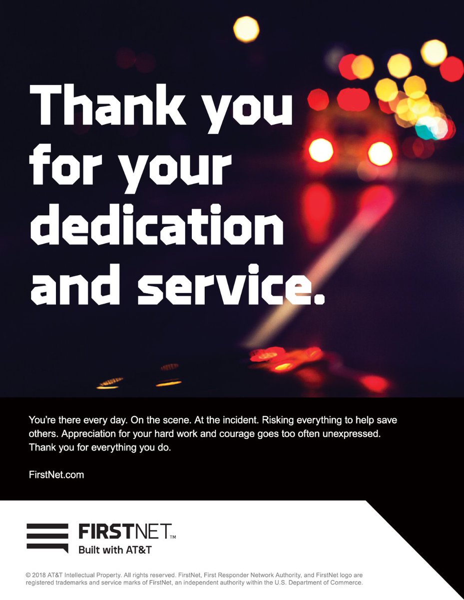 AT&amp;T FAS Team would like to thank our #FirstResponders for all of their hard work and dedication. That's why we are here to provide the best service possible for them with <a href="/FirstNet/">FirstNet, Built with AT&T</a>, Built with AT&amp;T. #FirstNet #ATT #FASTeam @theeastregion @MASUnitedTeam <a href="/404girl/">Betsy Francis</a>  <a href="/FirstNetGov/">FirstNet Authority</a>