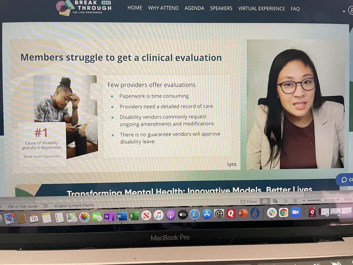 @LyraHealth Chief Medical Officer points out depression is the leading cause of disability globally. It’s hard work to validate and ensure providers have access to and can implement the best treatment plans, but Lyra has never shied away from hard challenges. #lyrabreakthrough