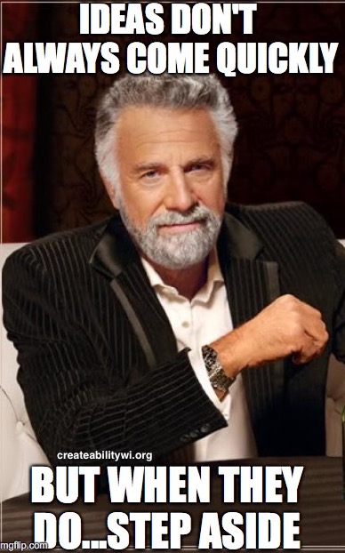 CreateabilityWI's tweet image. Step aside when an artist has ideas and creativity flowing! The projects our artists do here at Camp Createability always make us so proud!  #MemeTuesday #CreateWI