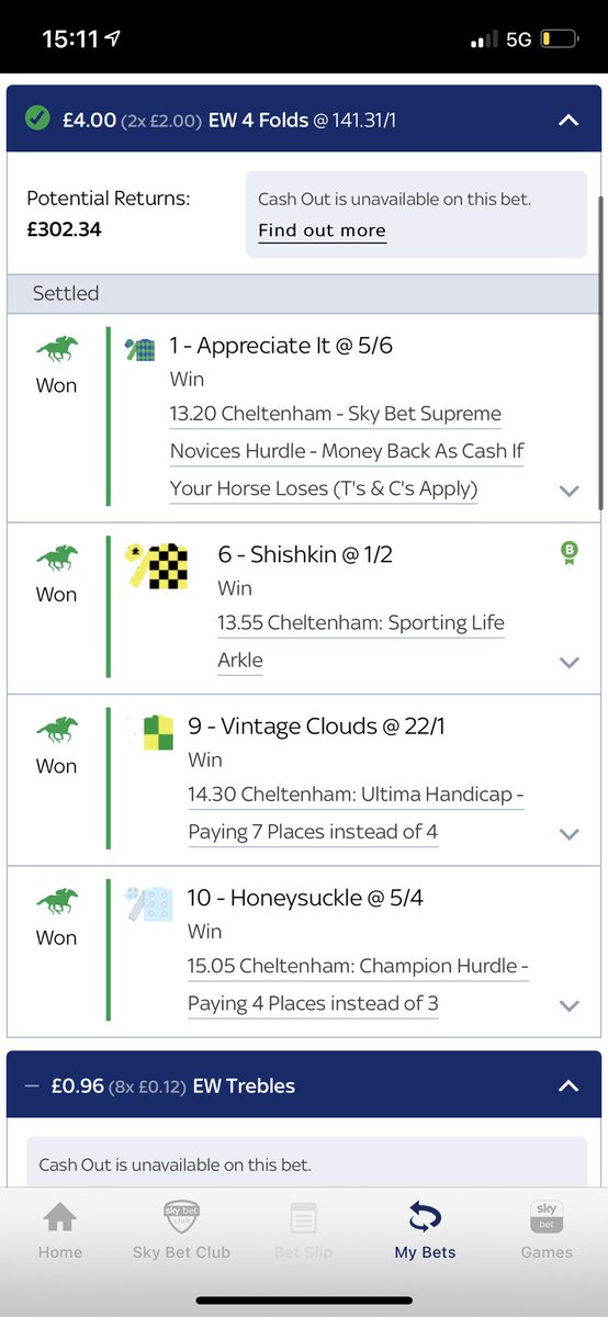 #CheltenhamFestival Day One done right...
Has anyone managed a better winner than this? 💪
📃 @LiamWarren37
#BeatingTheBookie https://t.co/3ZR3i8mnZI