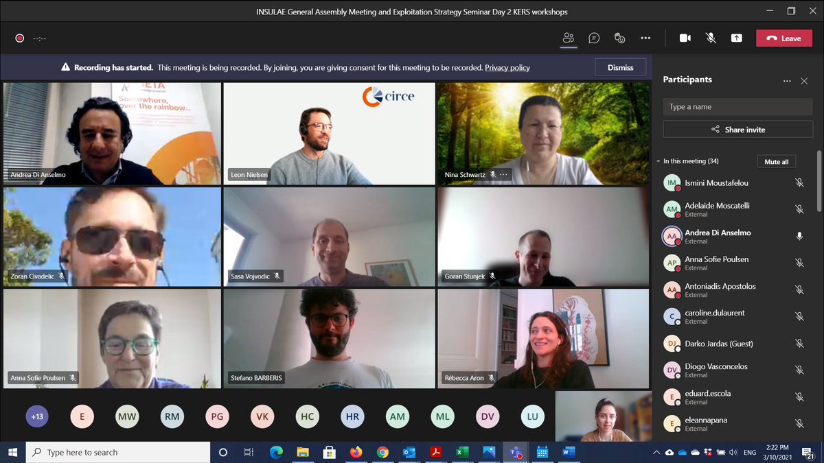 INSULAE 2-year GA was successfully concluded last week. Project partners shared the outputs of the last 6 months and discussed about the next steps. This GA was joined by a seminar on exploitation strategy of the key results of #INSULAE developed by <a href="/_Artelys/">Artelys</a>, <a href="/DTUtweet/">DTU</a> &amp; <a href="/fCIRCE/">CIRCE - Centro Tecnológico</a>