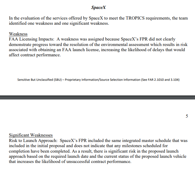 Last month, NASA awarded a launch contract to Astra for the TROPICS mission.

The source selection document reveals that the 2nd cheapest bid, by SpaceX, was for a Starship launch. The bid was between Astra and Rocket Lab in price.

Full document: https://t.co/qaMPZF6Aj4 https://t.co/vl6FaZF2jO