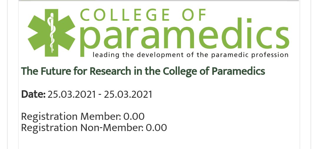 @IPERN999

The future for #research in the college of #paramedics

Open to members and associate members.

#weareresearch #Paramedic 
 collegeofparamedics.co.uk/COP/Events/Eve…