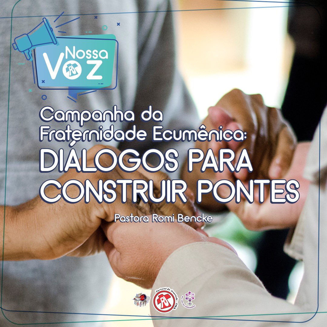 Campanha da Fraternidade Ecumênica: diálogos para construir pontes.

 Por Romi Bencke

Leia o artigo da Pastora Romi Bencke sobre a CFE 2021 em: pj.org.br/cfe-dialogos-p…

#CFE2021 #EuApoioaCFE2021 #NossaVoz
#PJeuAcredito #SomosIgrejaJovem #PJ50anos #TeAprochegaNaPJ