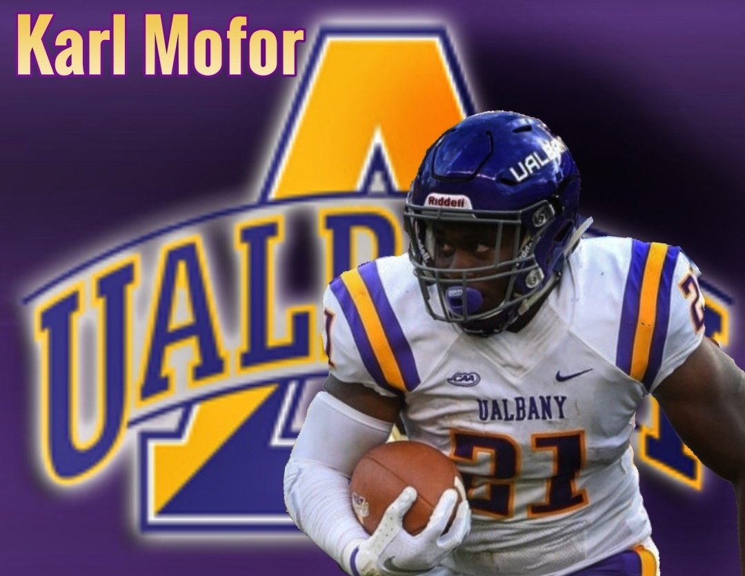 NCAAFNation247's tweet photo. A Week 5 #FCS Top Performance

RB Karl Mofor - Albany

• 155 rushing yards 2 TDs
• 3 rec 18 yards https://t.co/6CRCz2pOLv