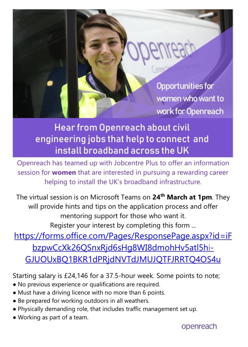 Opportunities for women who want to work for Openreach