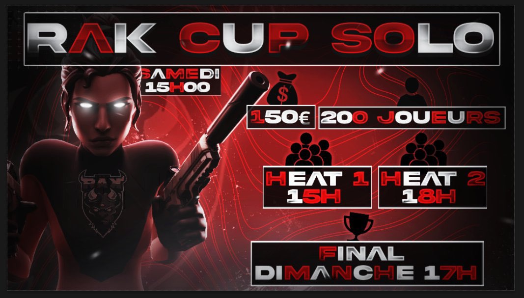 UNITED_RAK's tweet photo. Hi

Qui dit nouvelle saison dit nouvelle RAK CUP👹

Inscription

FAV❤️+ RT🔄
Follow @UNITED_RAK 
Ton @ en commentaire + Indiques si tu peux Live📺

Réponds au Questionnaire Nutrition🍝
https://t.co/DoJ2PlE4FX

Les invitations seront envoyées dans la foulée

Soyez réactifs👋 https://t.co/rGZaQryyBn