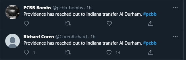 Pbonner02's tweet photo. @FriarFan1 @CorenRichard @pcbb_bombs He's clearly just copying &amp; pasting Richard's tweets...or crawling it via Zapier https://t.co/tNUhJ5wyiG