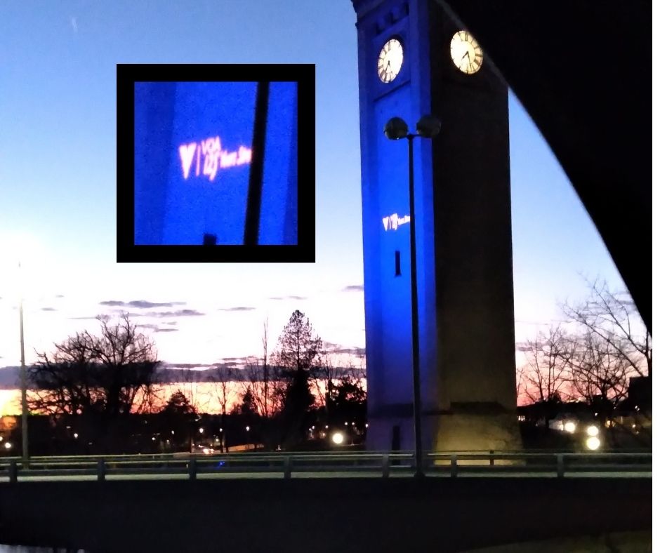 We are celebrating 125 years! Visit Spokane Riverfront Park to enjoy the red pavilion lights and the clocktower. #125yearsstrong #voaspokane