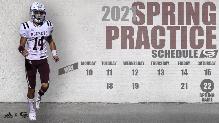 GdaleHSFootball's tweet photo. Spring Practice Schedule🚀

#RocketVi21on #RecruitTheDale https://t.co/69HyBAMAxL