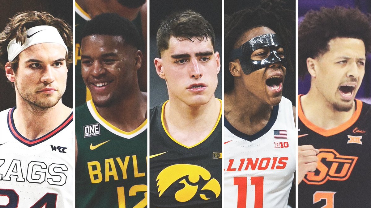 SportsCenter's tweet photo. 🚨 AP First-Team All-Americans 🚨

Corey Kispert, Gonzaga
Jared Butler, Baylor
Luka Garza, Iowa
Ayo Dosunmu, Illinois
Cade Cunningham, Oklahoma State https://t.co/t75JfyA9HI