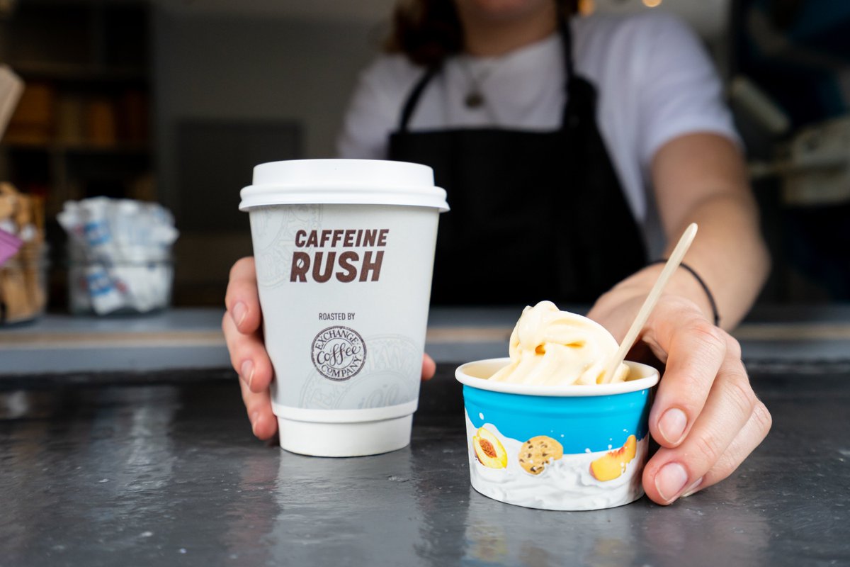 Coffee for the grown ups, ice cream for the children! (OK, grown ups can have some too - <a href="/movenpickicecr/">MövenpickIceCream UK</a> is always hard to resist!!) Don't forget, we're open today until 5pm for all your weekend delights! #JustSaying #SupportLocal