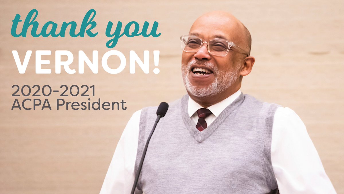 Thank you <a href="/vernonAwall/">Vernon A. Wall</a> for your leadership and service during an incredibly difficult, but memorable, year. We appreciate everything you've done for our Association and community ❤️ #ACPA21