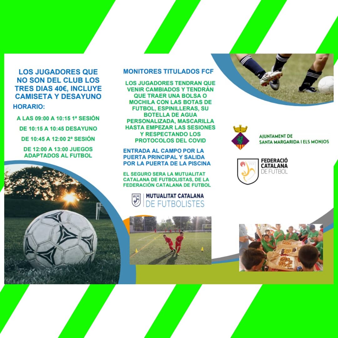 CAMPUS DE TECNIFICACIÓ DE SETMANA SANTA 2021
<a href="/smmonjos/">Ajuntament de Santa Margarida i els Monjos</a> #futbolpenedesenc #futbolcat #futbolbase #futbolfemenino #ORGULLOSA #admonjos #fbmascatarro