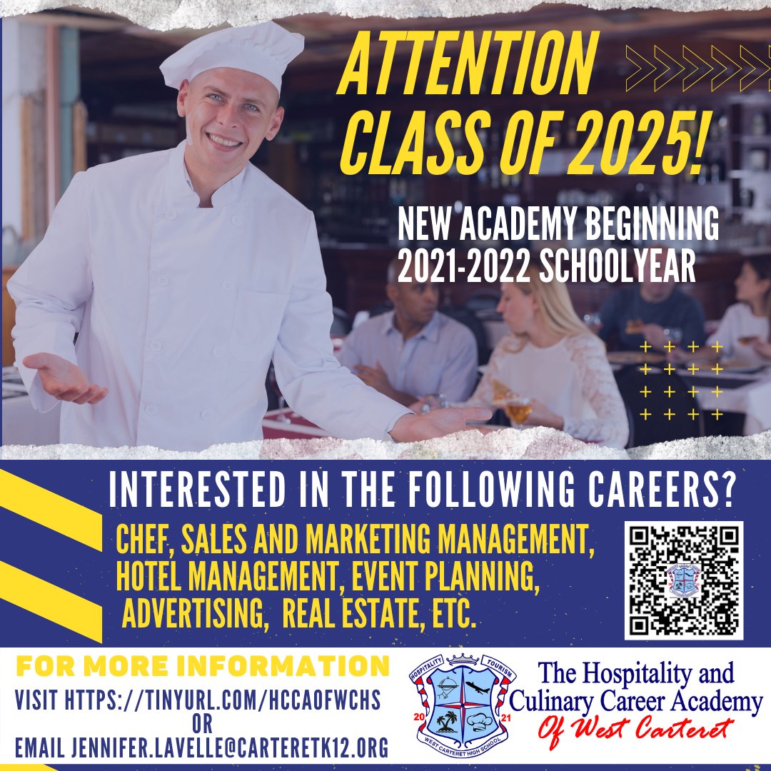 CCPSMSCDC's tweet image. Be a part of our upcoming WCHS Culinary &amp;amp; Career Academy.  Find out more information! Join Us 2021-2022 School Year! @AllisonCTE @McmsMinutemen @MiddleNewport