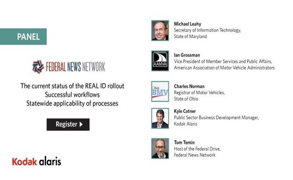 TechDataGov's tweet image. Executives from the state of Maryland, state of Ohio, American Association of Motor Vehicle Administrators and Tech Data partner, Kodak Alaris, explore how motor vehicle bureaus are meeting the REAL ID challenge. ms.spr.ly/6015VzXMv #GovIT #RealID