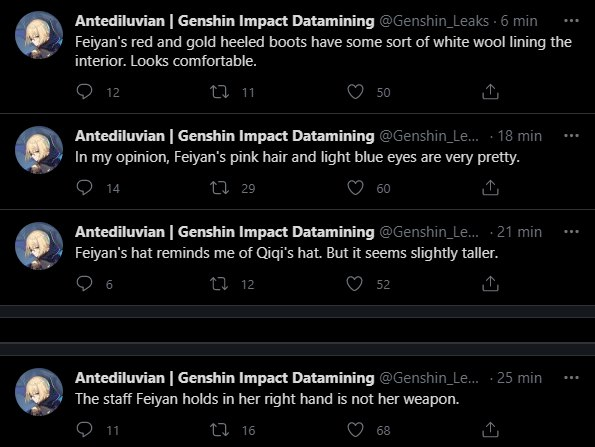 Beeelissima's tweet photo. 🔥⭐️ Novidades Sobre a Feiyan ⭐️🔥
Link traduzindo as imagens: https://t.co/YPGfFrvtIZ
Siga Genshin Of Divas
Lives na Twitch: https://t.co/doJvp4OsgG
Nosso Discord: https://t.co/Hl6ncpMlMX
Nosso Twitter: https://t.co/4xlhEKJZhl
#genshinimpact #feiyan #vazou #vazamento #leak https://t.co/6GbsXJtsN8