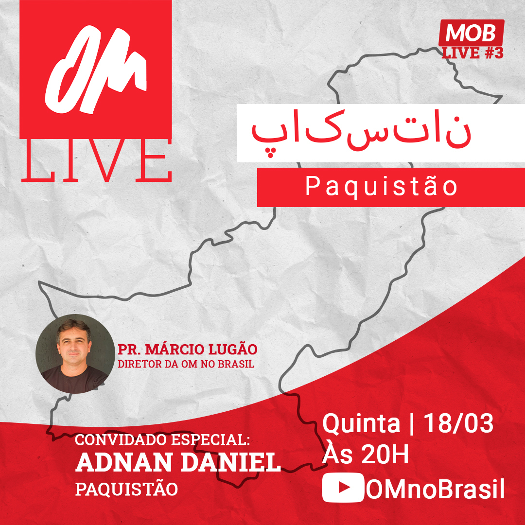 OMnoBrasil's tweet photo. O QUE VOCÊ CONHECE SOBRE O PAQUISTÃO? 🇵🇰

📲Nesta QUINTA- FEIRA, dia 18 de março, às 20h em nosso canal do Youtube: OM no Brasil!!

Nosso Diretor, Pr. Márcio Lugão fará um bate-papo missional com Adnan Daniel do Paquistão‼ Não perca!
⠀
Ative o Lembrete  e compartilhe o link! 🔔 https://t.co/fwzEjgA27D