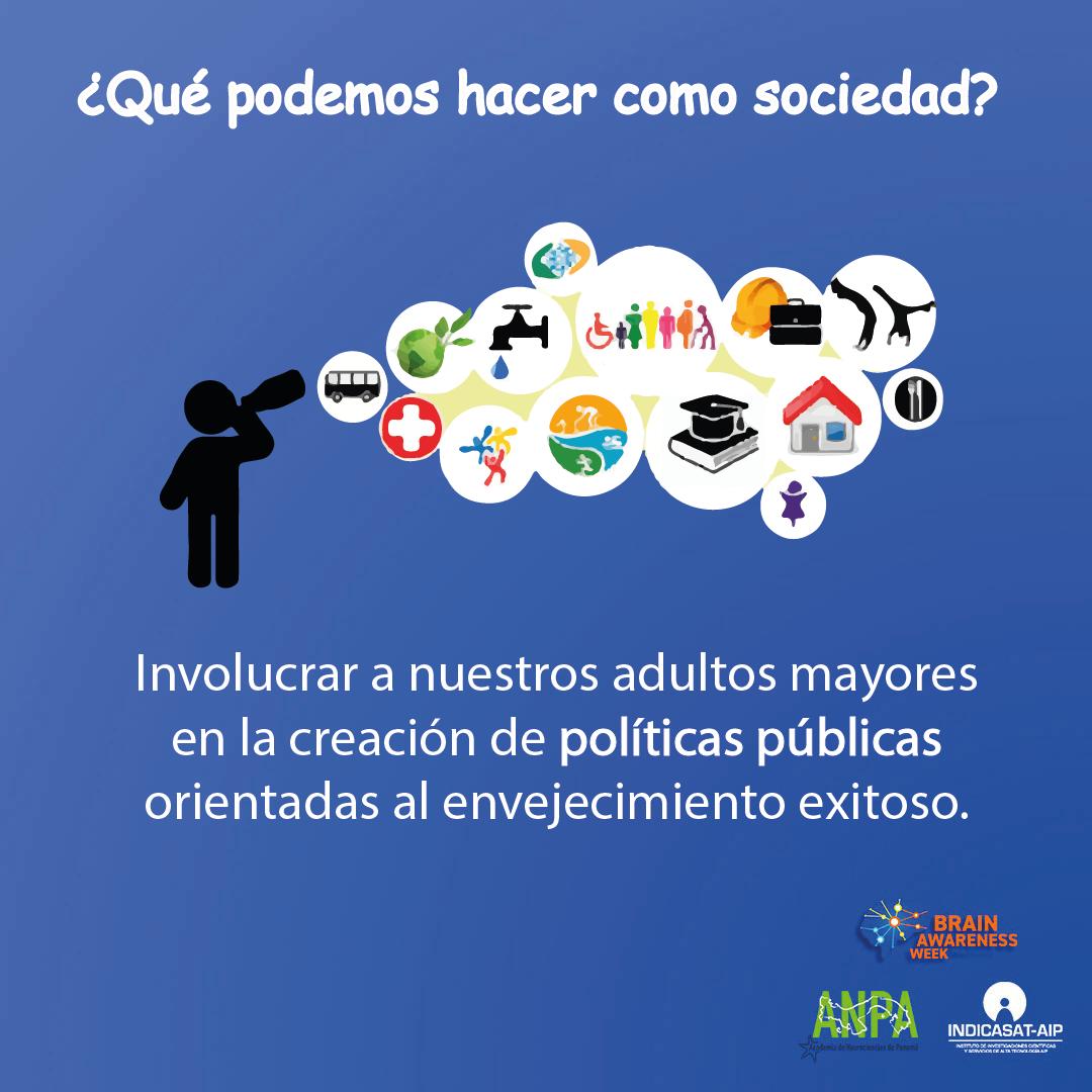 memoriaysalud's tweet image. El grupo PARI se ha dedicado desde 2011 al estudio de la salud de adultos mayores en Panamá. En la Semana del Cerebro hoy compartimos infografías sobre el envejecimiento exitoso #BrainAwarenessWeek2021