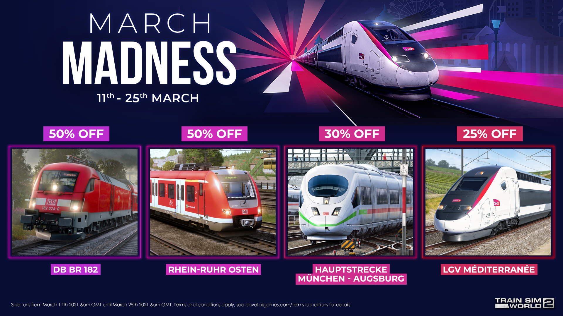 Train Simulator World 2 Train Sim World 3 on Twitter: "Our biggest sale of the year, March Madness is now on! There are large discounts of up to 60% on Train Sim World 2 and 90%