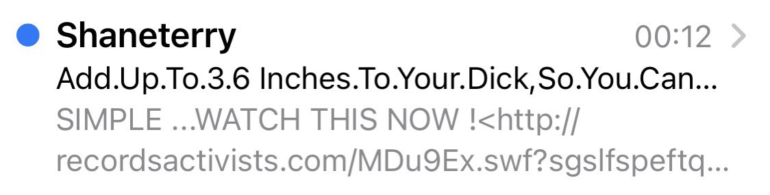 Gollums_Luck's tweet image. Just found this oddly specific email in my junk folder.
It’s a shame. 
I’d have been interested if it was 3.8!
#twicethesize