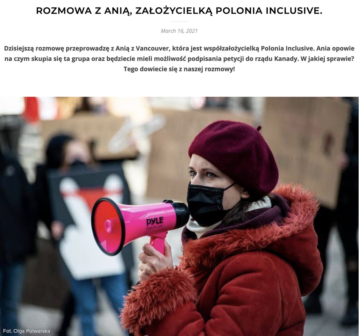 POLinclusive's tweet photo. ⚡ Zapraszamy do przeczytania wywiadu z Anną Celak na stronie Kanada po polsku na temat grupy Polonia Inclusive w Kanadzie oraz aktywizmu w sprawach praw człowieka, kobiet i osób LGBTQIA2S+ w Polsce.

#StrajkKobiet #KanadaPoPolsku

Czytaj dalej: https://t.co/grQTiYg2H5. https://t.co/giFuzkBFVD