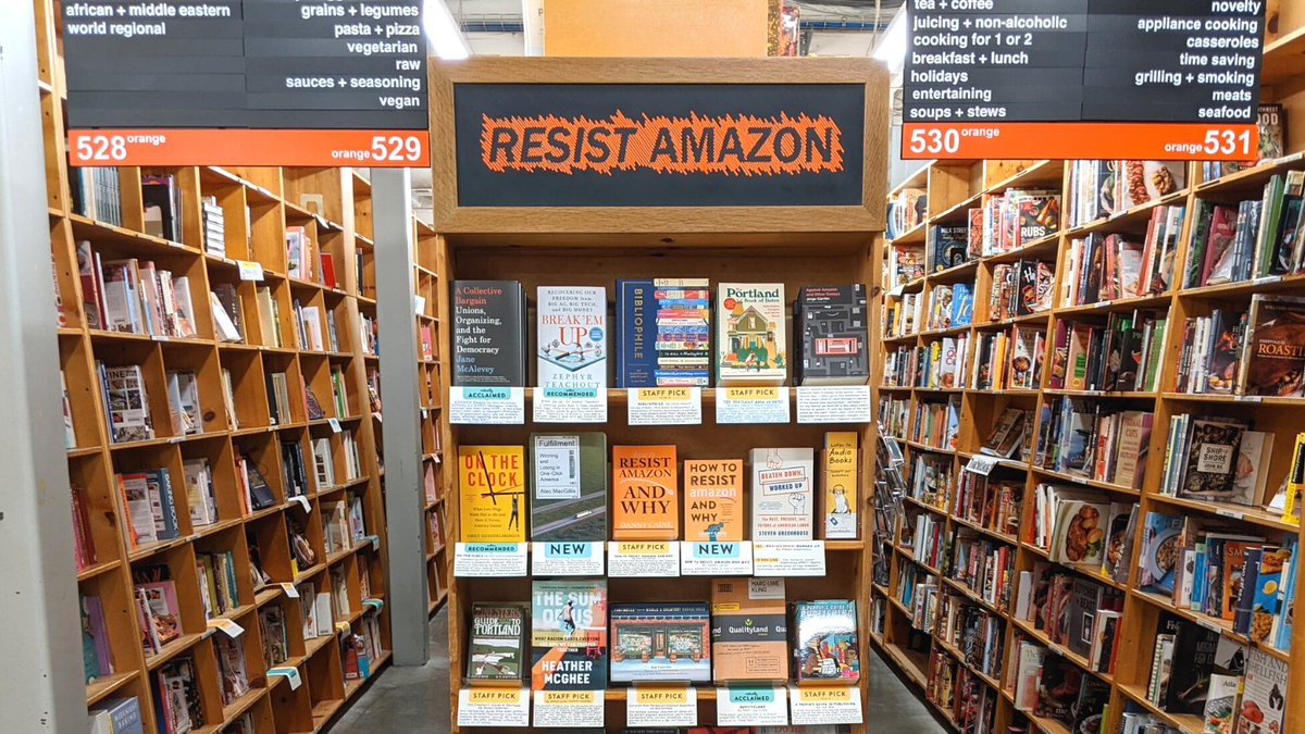 Shop Local and #ResistAmazon with this display curated by people, not algorithms, now in the Orange Room. Can’t make it to the store? Browse the full selection on our website (which happens to be a great place to shop online for books 😉) here: bit.ly/3eM3Afo.