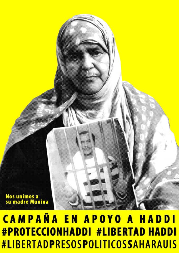 P_SaguiaelHamra's tweet photo. Desde PSH nos sumamos a la ✊🏽Campaña en Apoyo de Haddi✊🏽
Unimos nuestra voz a la de su madre Munina para exigir protección y la puesta en libertad de Haddi
🇪🇭✊🏽
#ProteccionHaddi #LibertadHaddi #LibertadPresosPoliticosSaharauis https://t.co/kHNAsidC9F