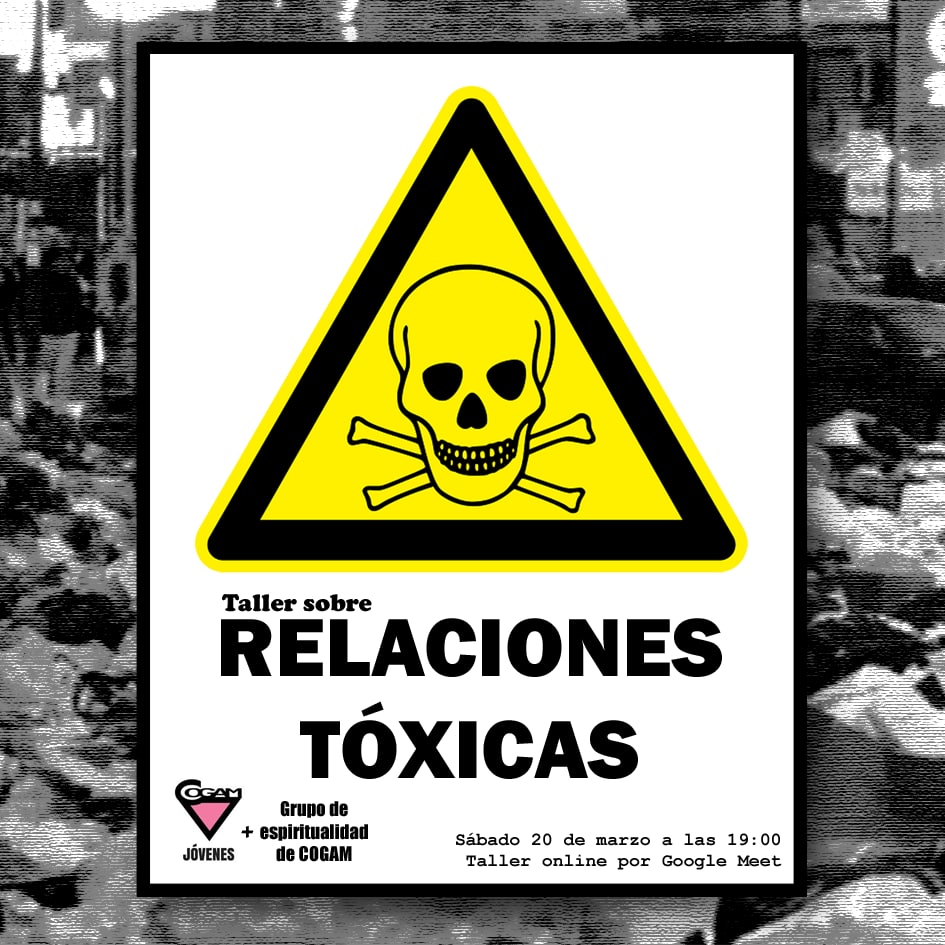 No, no vamos a enseñar a iniciar una relación tóxica, más bien aprenderemos a detectarla y a deshacernos de ella en caso de estar metidos en una.
Gracias a <a href="/CogamEspiritual/">EspiritualidadCogam</a> por dar la charla.
Nos vemos el sábado 20 a las 19:00 en google meet. Enlace por mensaje directo en Insta.