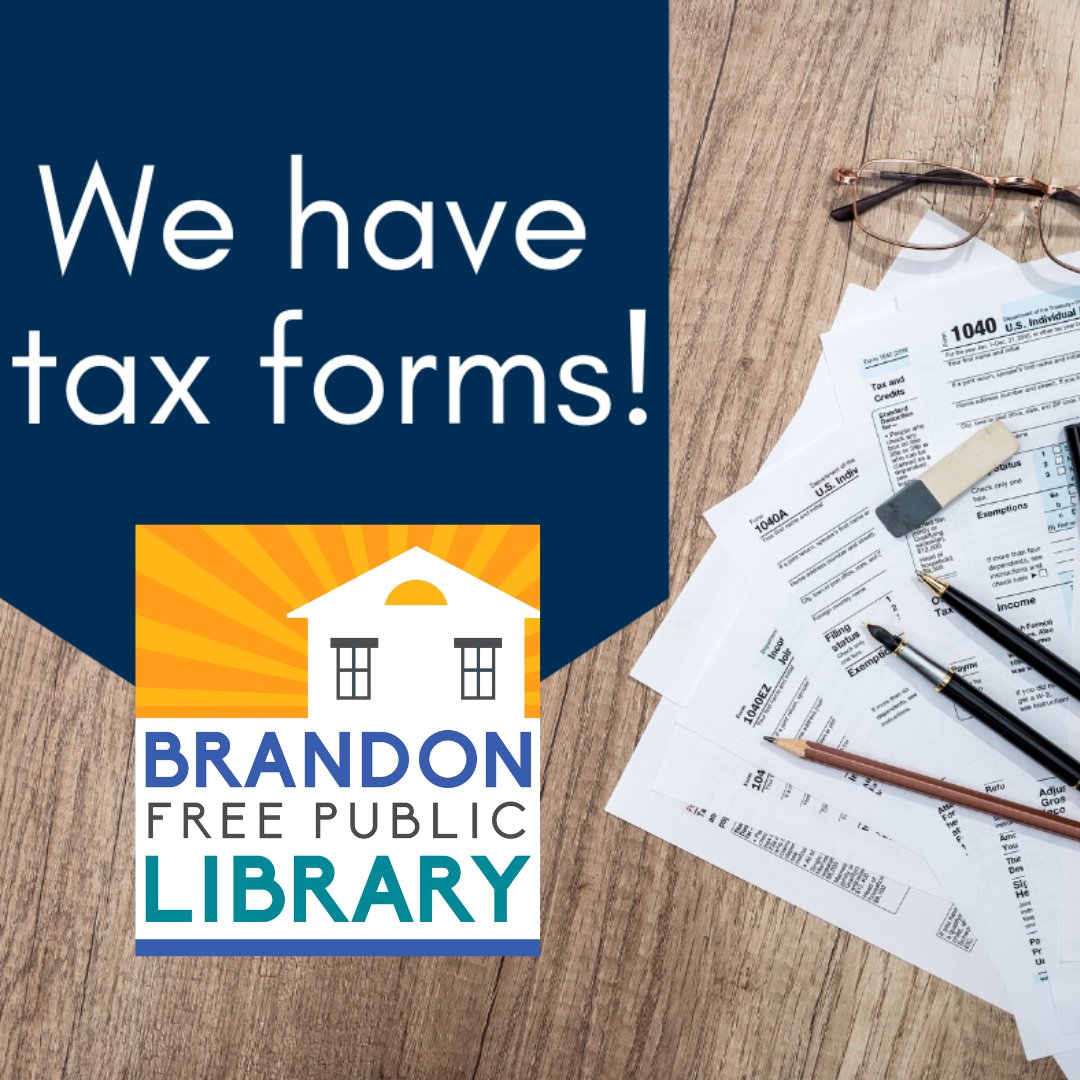 BrandonLibrary's tweet image. Reminder...
We have IRS forms to take, and VT forms that can be copied! #itsthemostwonderfultimeoftheyear #justkidding