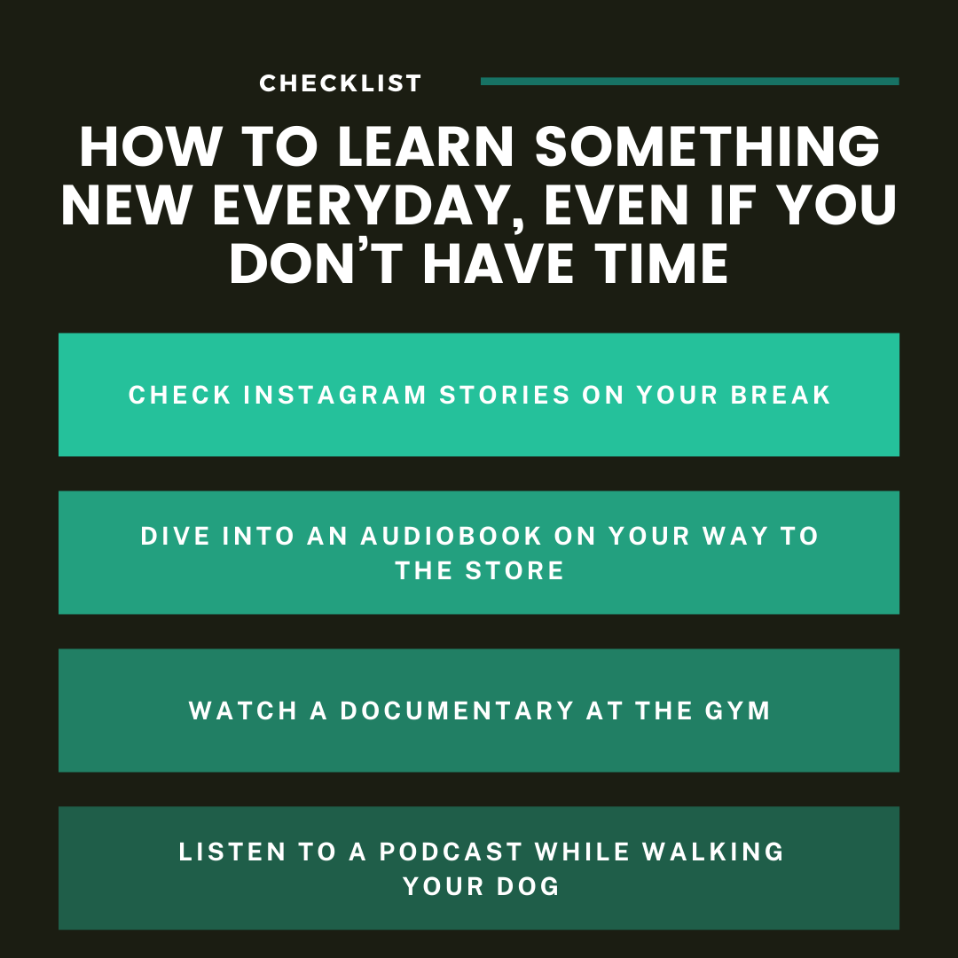 I try to learn something new on a weekly, if not daily basis. Below are some ideas for incorporating learning into your everyday life so you can keep that brain from getting rusty. 

Learn more at hisandherfipost.com/learn-somethin….