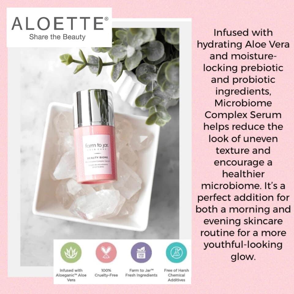 AloettewithAmy's tweet photo. ✨NEW✨ALOETTE’s BEAUTY BIOME | Microbiome Complex Serum 
✨Help balance your complexion + boost skin’s barrier function
✨Infused with Aloe Vera + moisture-locking prebiotic
✨Helps reduce the look of uneven texture + encourage a healthier microbiome. #beautybiomeserum  #aloette https://t.co/2aA2brq29g