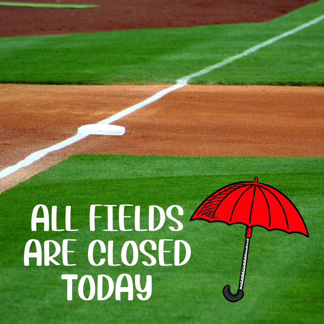 The wet weather means all Spartanburg County fields are closed for the rest of the day. Looks like a rainy week ahead, so be sure to check back with us each day for any rain closure updates! #spartanburgparks