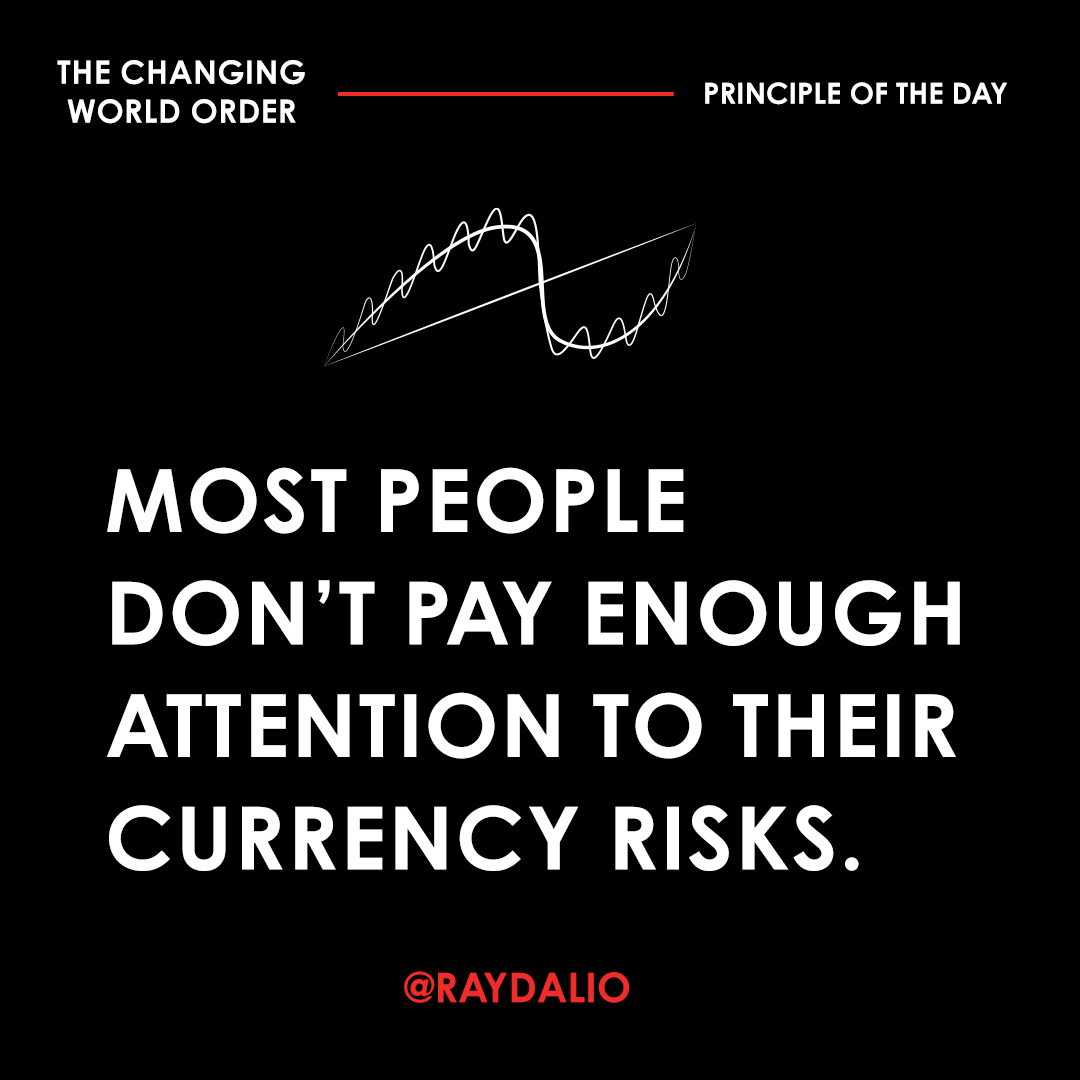 RayDalio's tweet photo. Most worry about whether their assets are going up or down in value; they rarely worry about whether their currency is going up or down. Think about it. (1/3) https://t.co/sKE5z3HXty