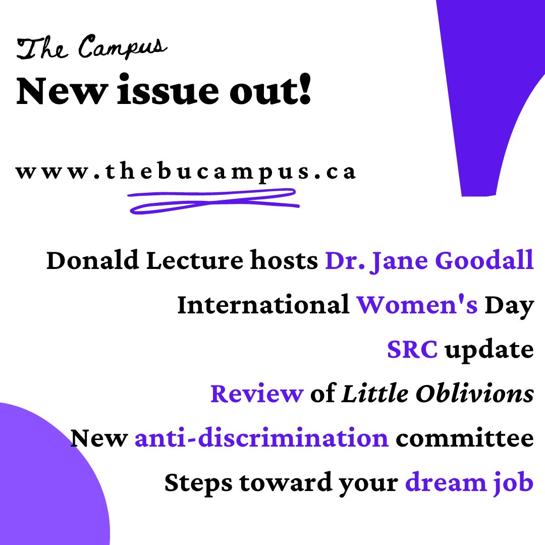 are you interested in writing in the next issue? you can get $20 per published article, and it’s only 400-800 words! deadline for submissions is March 25! check out this issue for examples and find the section editors on the website!  thebucampus.ca