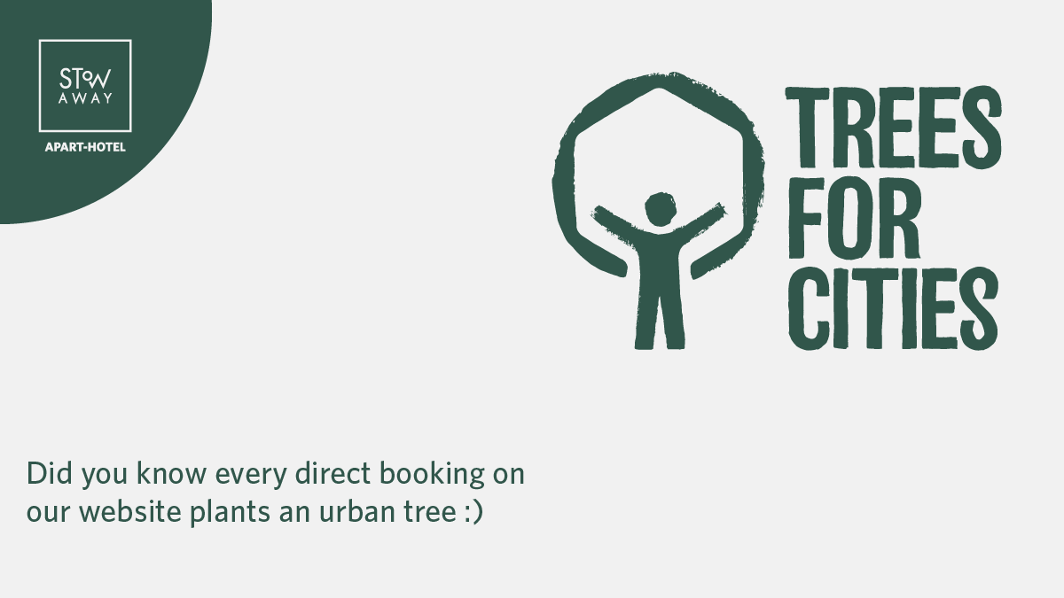 Did you know every direct booking on our website plants an urban tree?
Last year we partnered with Trees for Cities to make this happen. Trees for Cities is a UK charity which aims to plant urban trees and create greener cities.
Find out more: buff.ly/2OMk74u