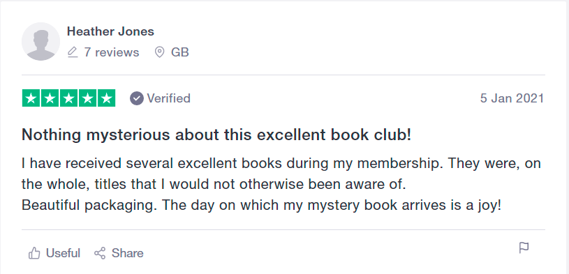Thanks Heather, glad you're enjoying the Mystery Book Club!

themysterybookclub.co.uk