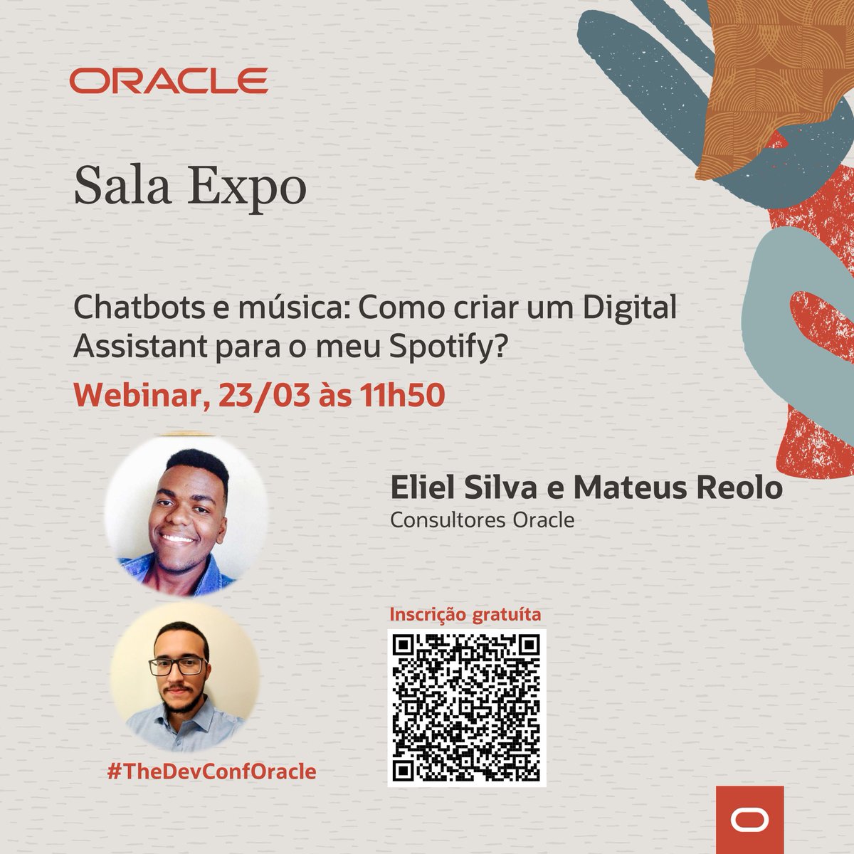 elielroger's tweet image. Mega feliz em participar no TDC Inovation dia 23 com meu maninho @mateusreolo!!!
Quem tiver curiosidade apareça por lá, para falarmos sobre chatbots e música!!!🤘🏾🤖🎶
#TheDevConf #Oracle #OracleDigitalAssistant
@TheDevConf