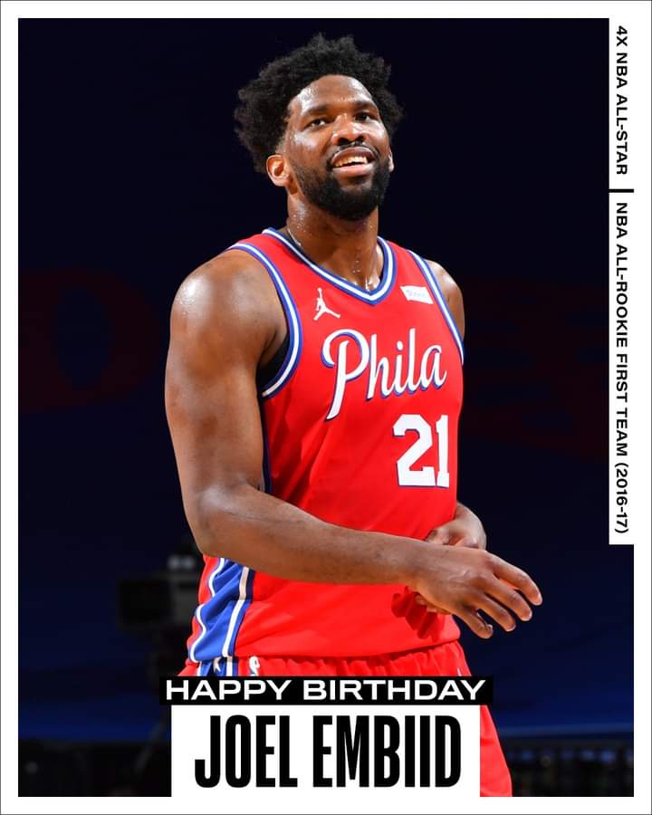 Join us in wishing Joel Embiid of the Philadelphia 76ers a HAPPY 27th BIRTHDAY!                      