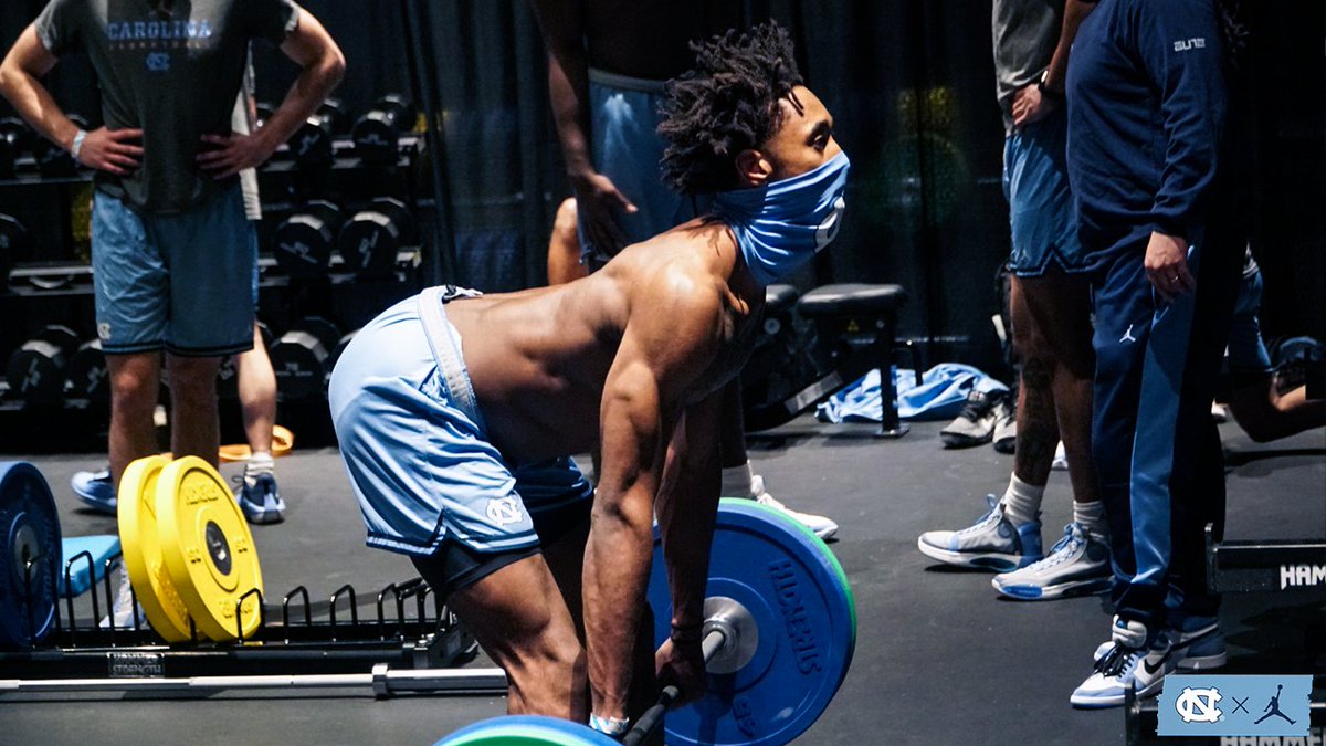 UNC_Basketball's tweet image. Cleared quarantine ➡ got a lift in 💪

#CarolinaFamily | #MarchMadness