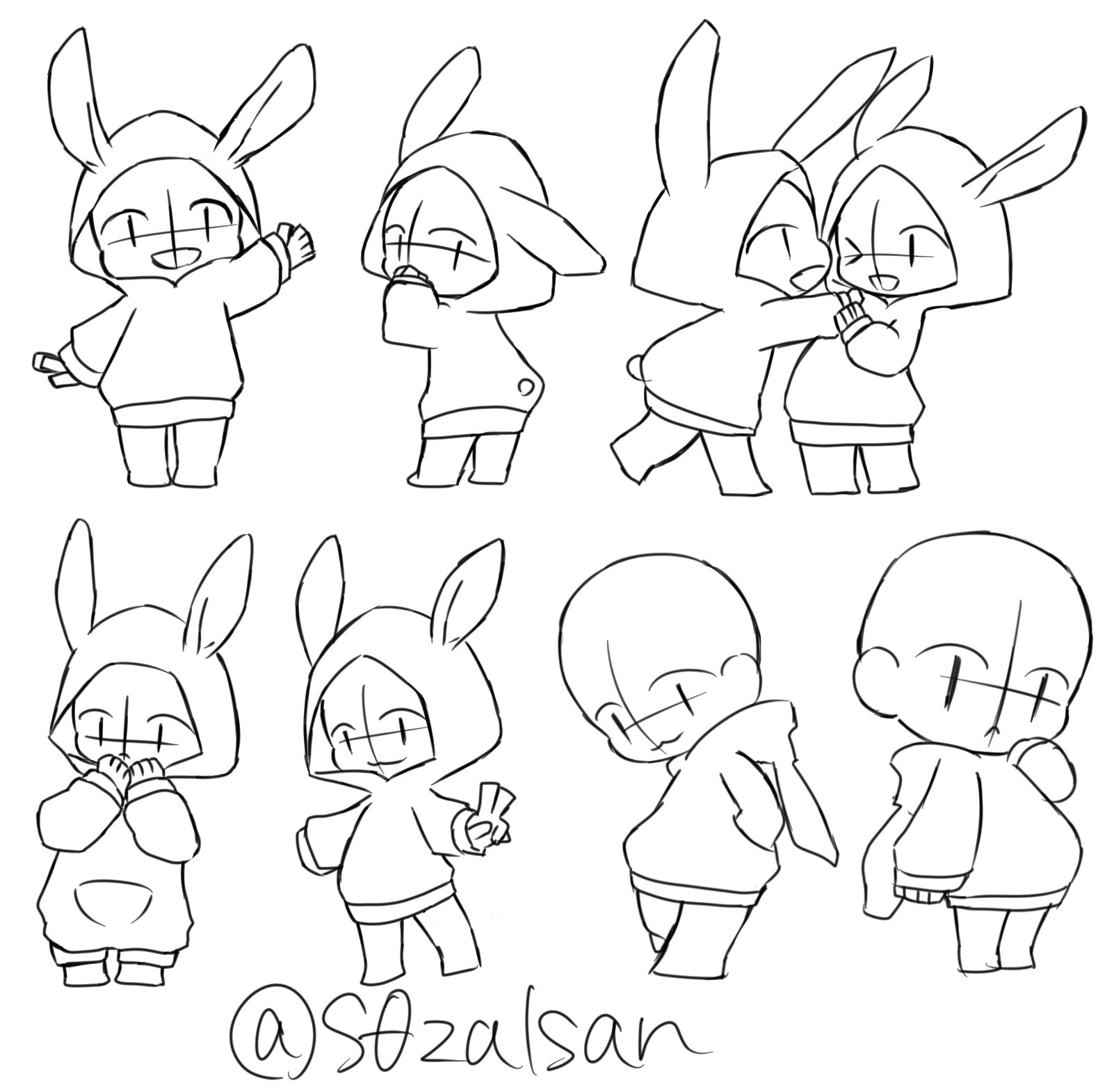 ツイフィ必読 トレース素材用倉庫 イースター用に使えたらいいなということでうさ耳パーカー詰め合わせ 耳を変えて別の動物にしても 可愛いかも 使用報告任意 改変等ご自由にどうぞ トレス素材 フリー素材 T Co Zitzkokqly Twitter