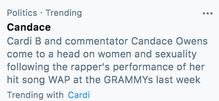 benshapiro's tweet photo. This is certainly an interesting way to characterize Cardi B saying defamatory things about Candace's brother based on photoshopped tweets, Twitter https://t.co/akxtTDNSOc