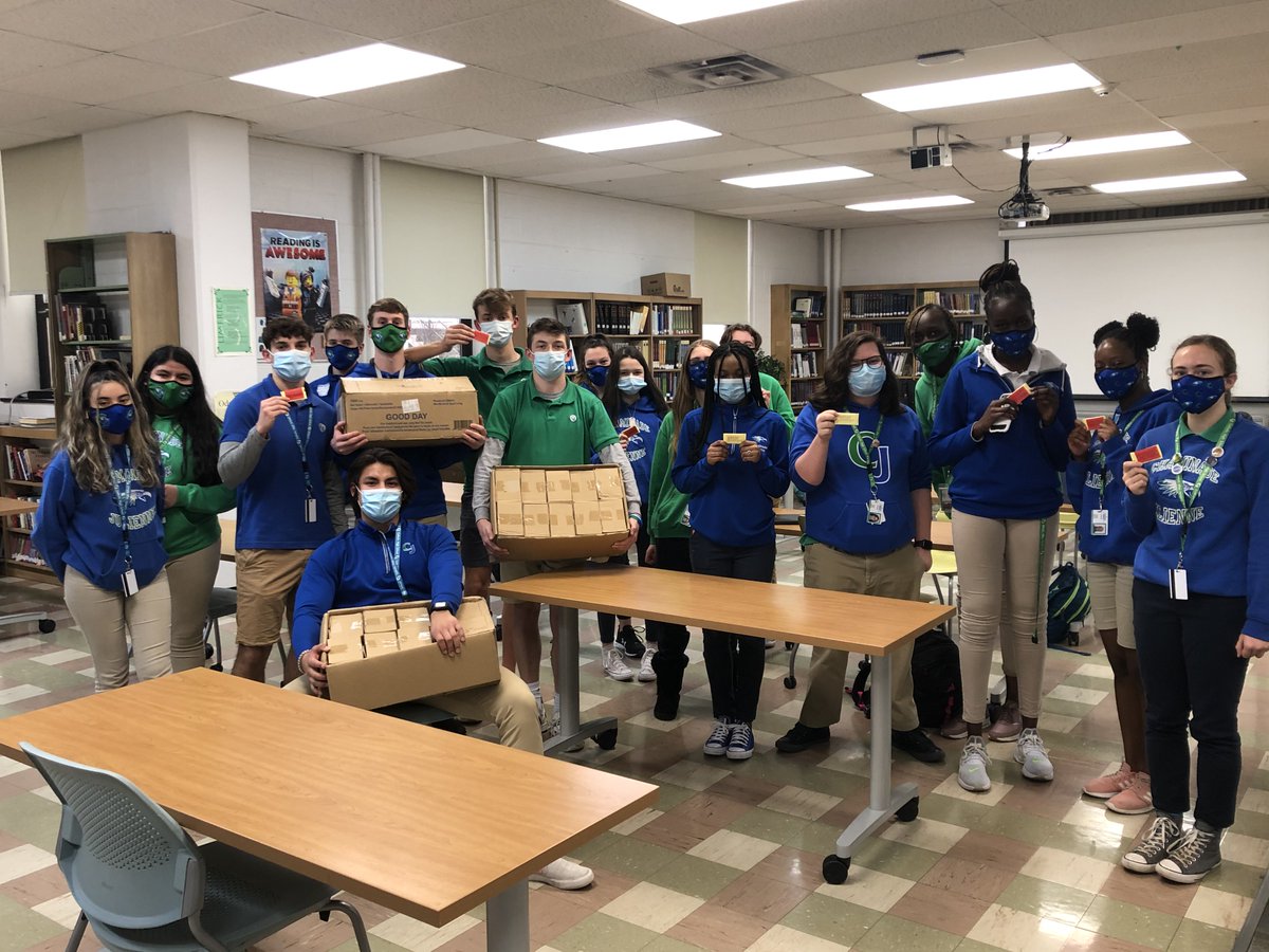 CJ_Capstone's tweet photo. The second service project labeling soap for HT Prevention led by seniors Eric, Ben, Nick, Andrew and Logan.  3000 bars labeled, 3000 opportunities to share the HT hotline number.
#StopHumanTrafficking @CNNFreedom @AbolitionOhio #Classof2021 https://t.co/bm3NItN1Wc